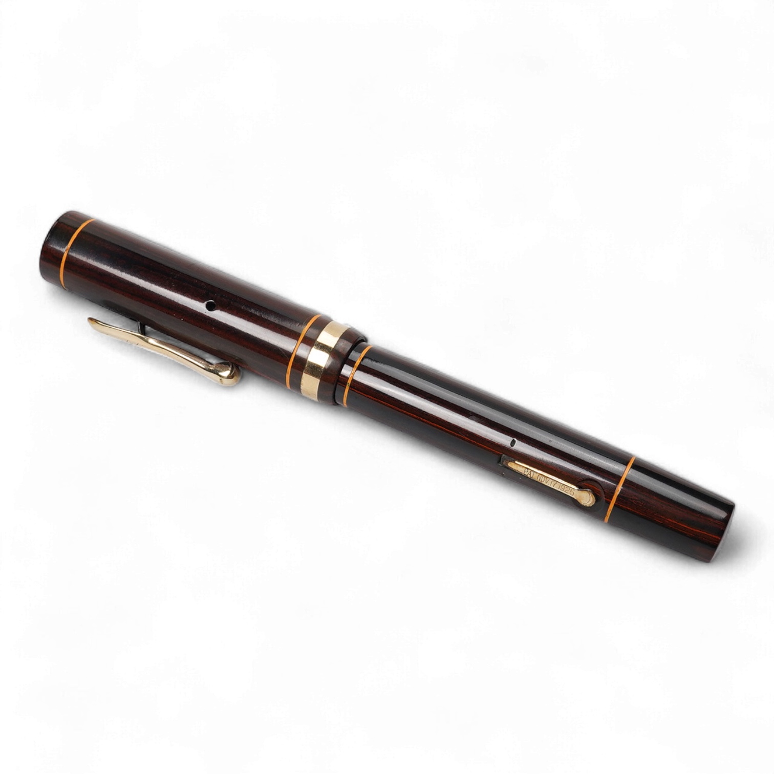 A Conklin Endura woodgrain lever filler fountain pen in near mint condition